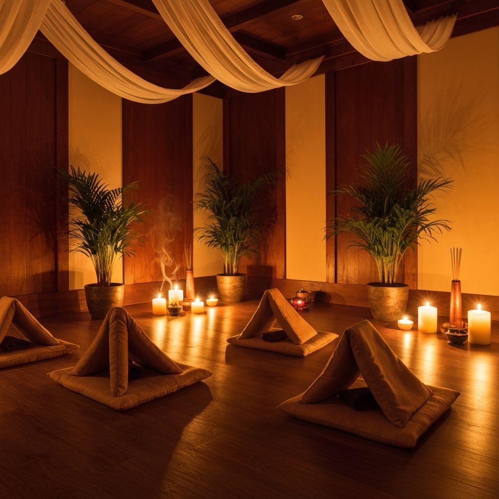 Thai spa treatment room interior